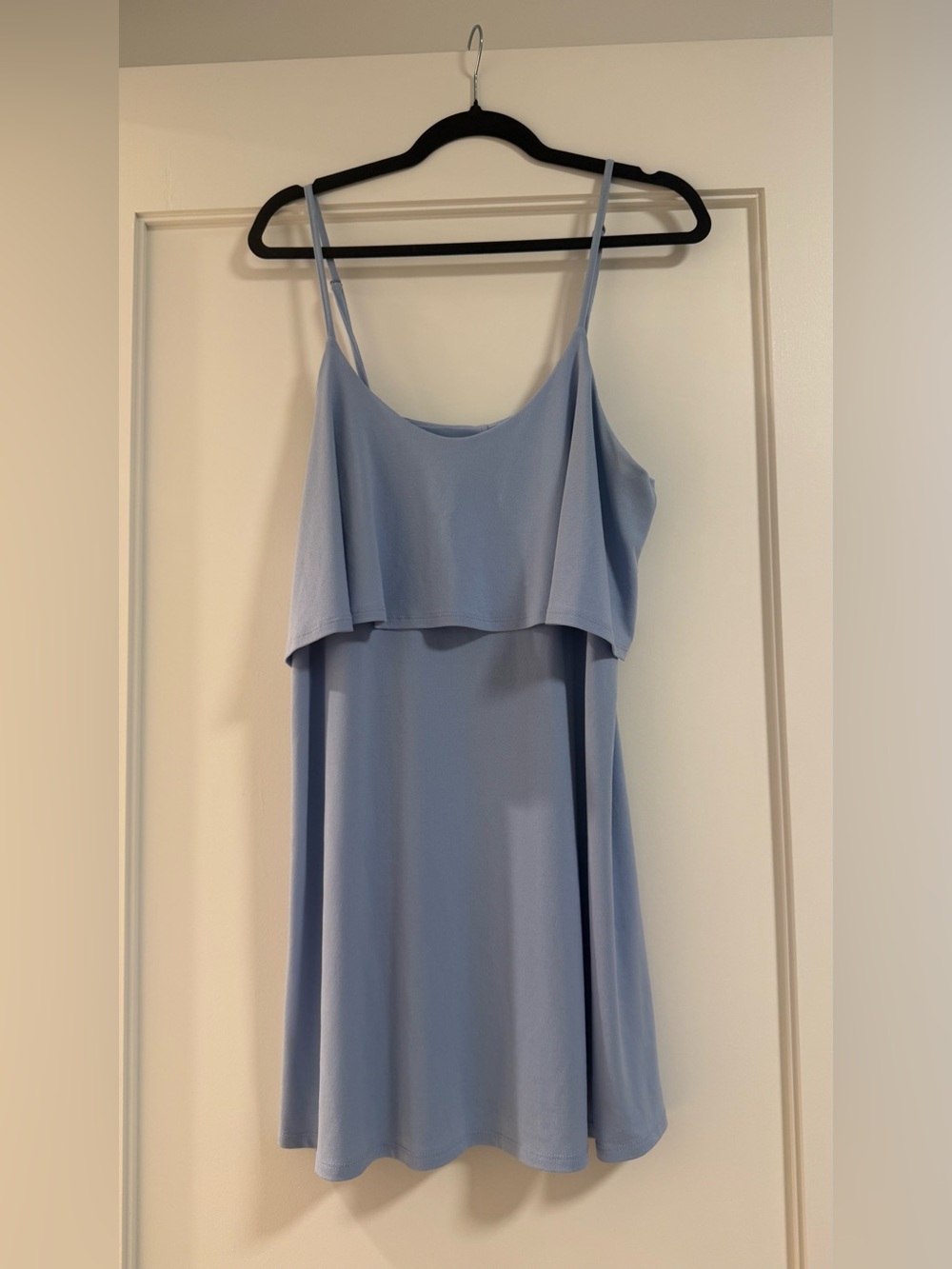 Express Light Blue mini dress with Spaghetti Straps
